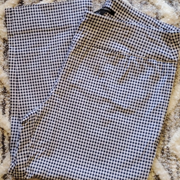 Zac & Rachel Women's Blue/White Checkered Pull-On Crop Casual Pants - Picture 8 of 10